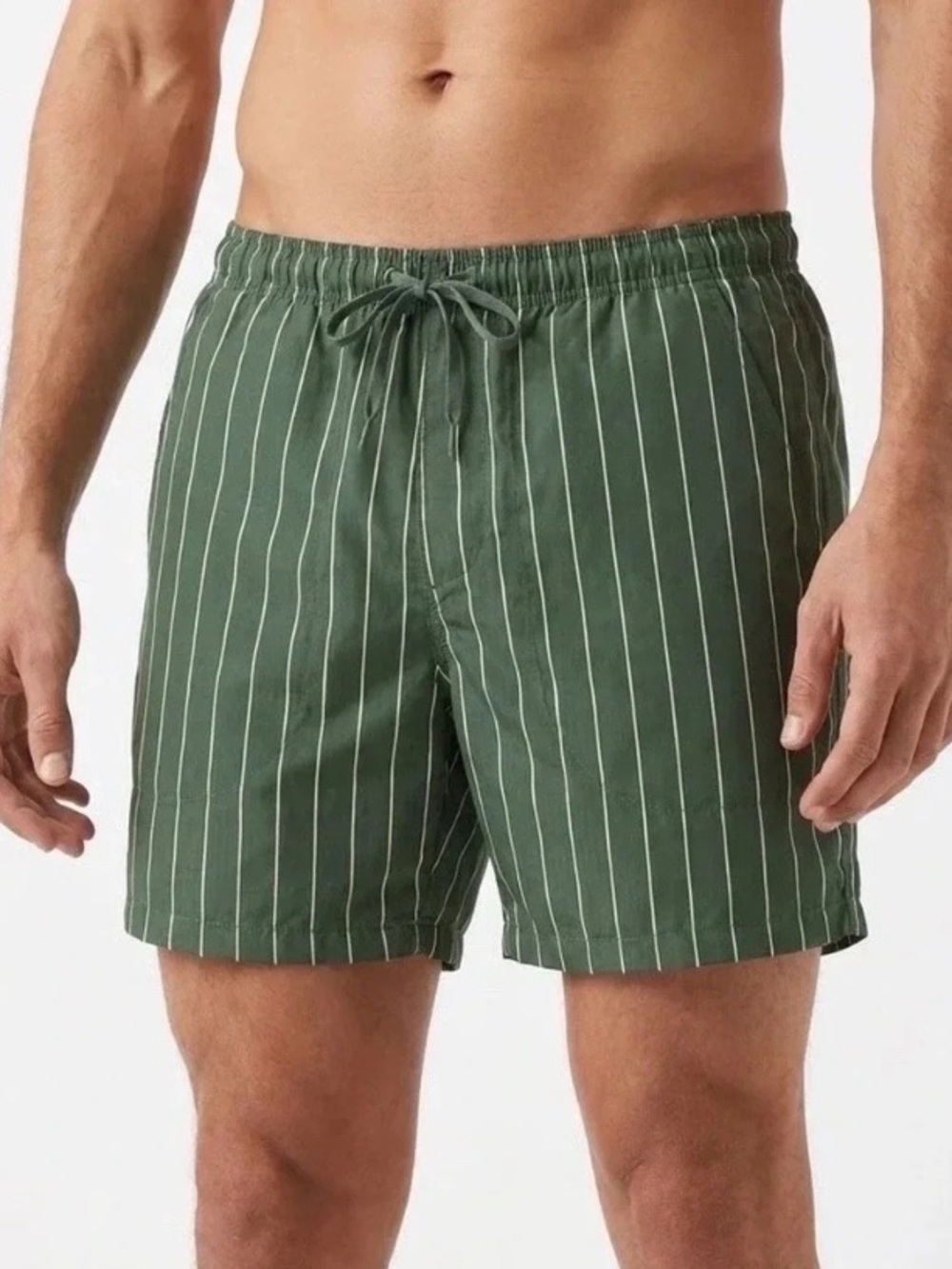 NWT DSG Men's Pinstripe Olive Green 6" Rec Shorts Small